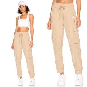 Adam Selman Sport Gold Tan Cargo Track Pants in Chino Size Medium Like New!